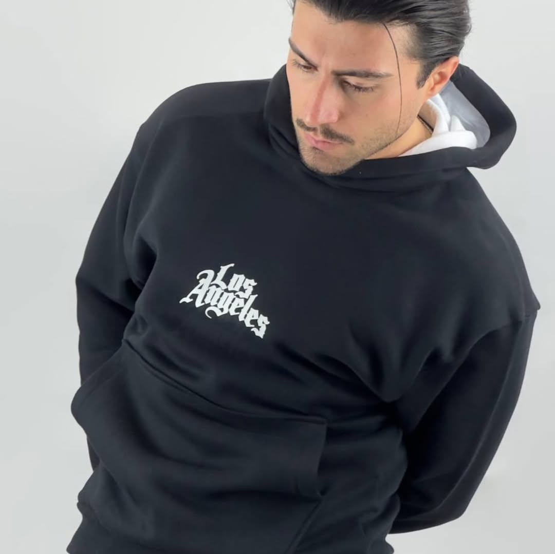 هودی پشت و جلو چاپ  پارچه دورس سه نخ قواره باکسی(۱۹۷)